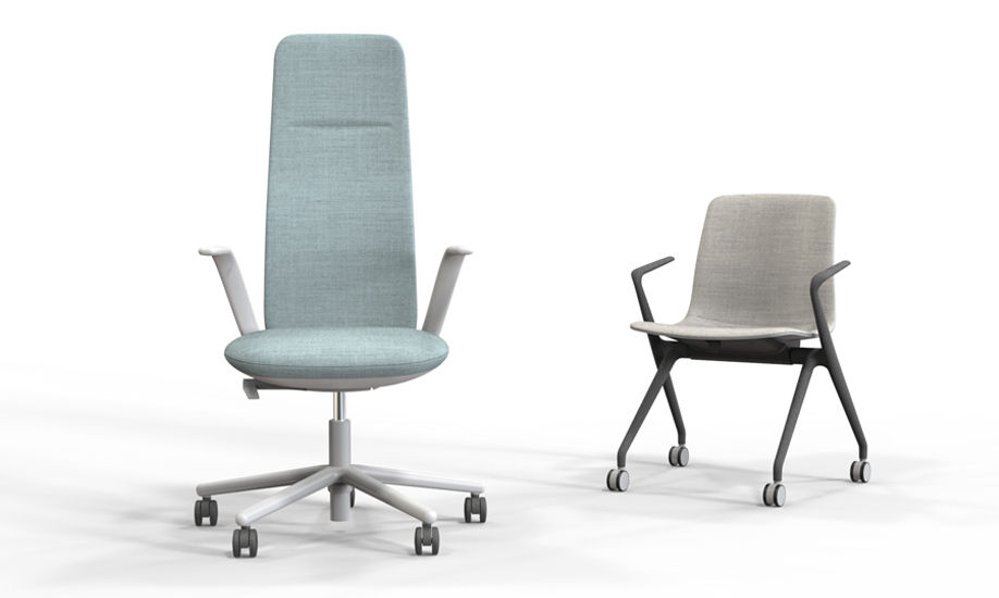 Nia task chair and Bowi nesting chair by brodbeck design
